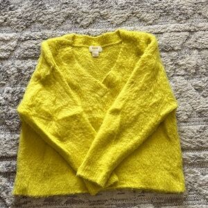 Maeve by Anthropologie Bright Yellow V-Neck Sweater